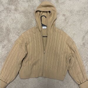 Aritzia Octavia Zip Hoodie in Camel